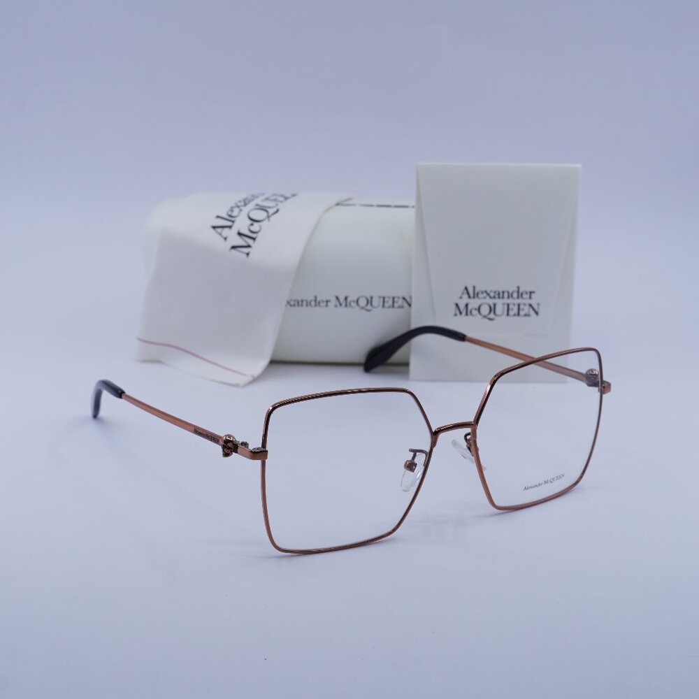 Alexander McQueen AM0276O 003 Square Eyeglasses 57mm - Nude